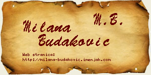 Milana Budaković vizit kartica